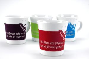 Engraving of touch cups (synthetic coating)