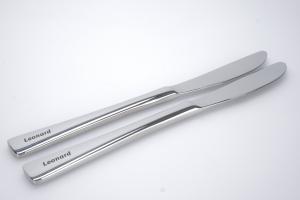 Engraving of stainless steel dinner knives